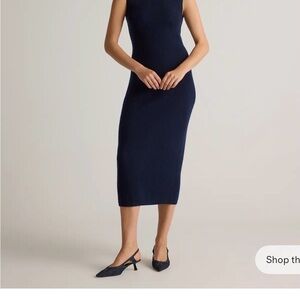 Elegant Navy Blue Sleeveless Dress